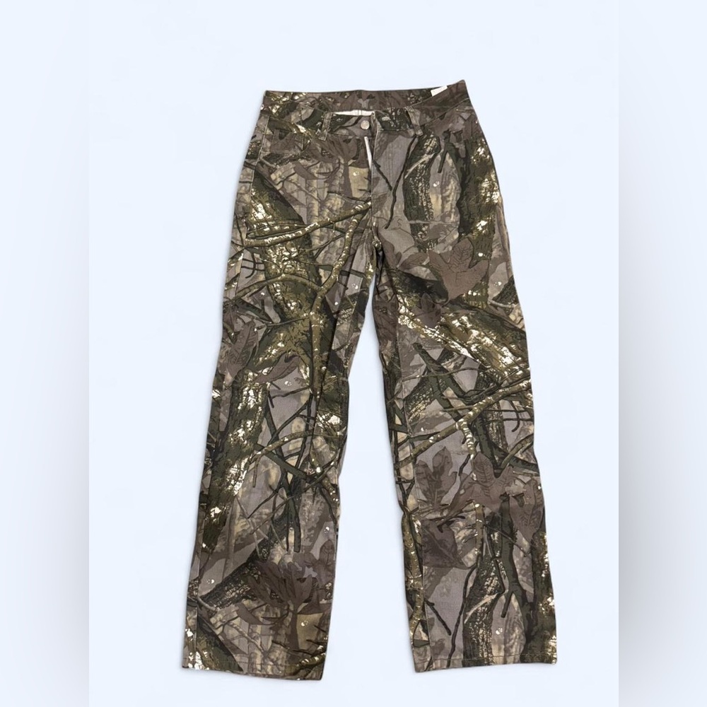 Camouflage Denim Baggy Pants